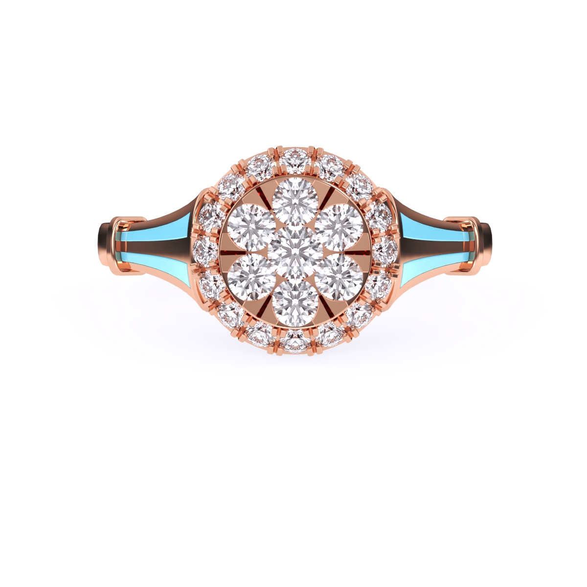 Sparkle Round Cluster Diamond Halo Ring